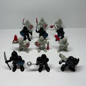 Red Box Mixed Lot of 12 Castle Knights Crusaders Black & Gray 2.75” Toy Figures